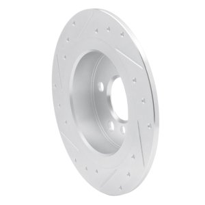 BMW 220i Brake Rotor (1) - Rear Right - R1 Concepts - Drilled & Slotted - Silver - `14-`25